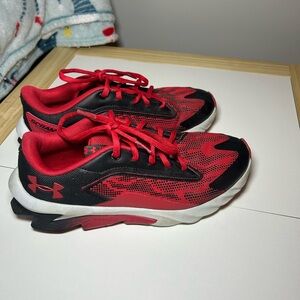 Under Armour Kids Red and Black Sneakers